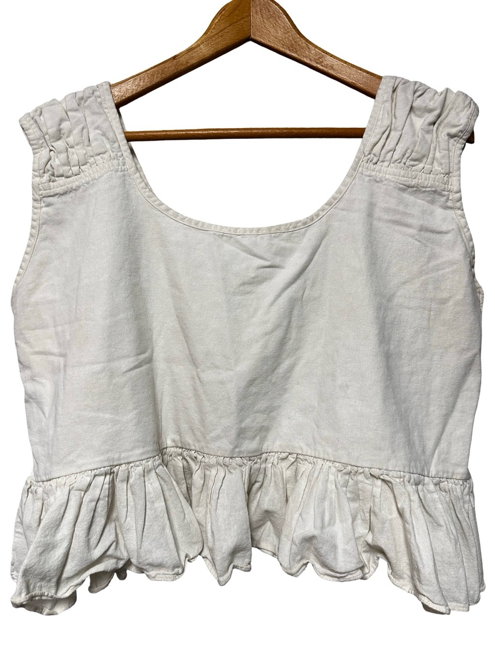 Jaded Gypsy Fine With Me Tank Top 100% Cotton L/XL Boho Hippie Ruffle Chic